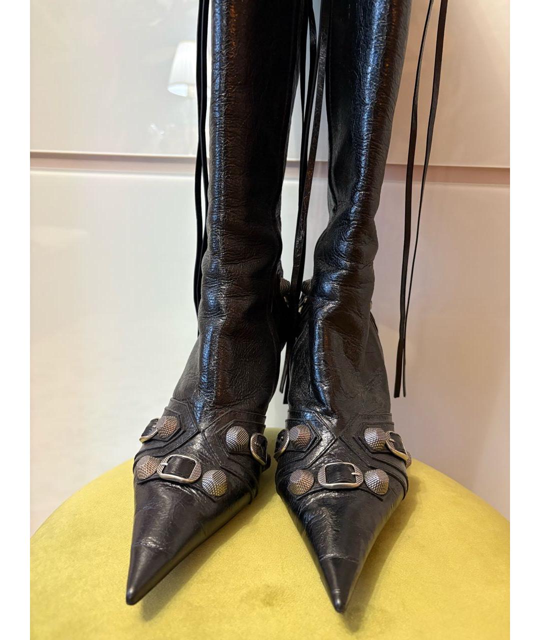 BALENCIAGA Черные кожаные сапоги, фото 2