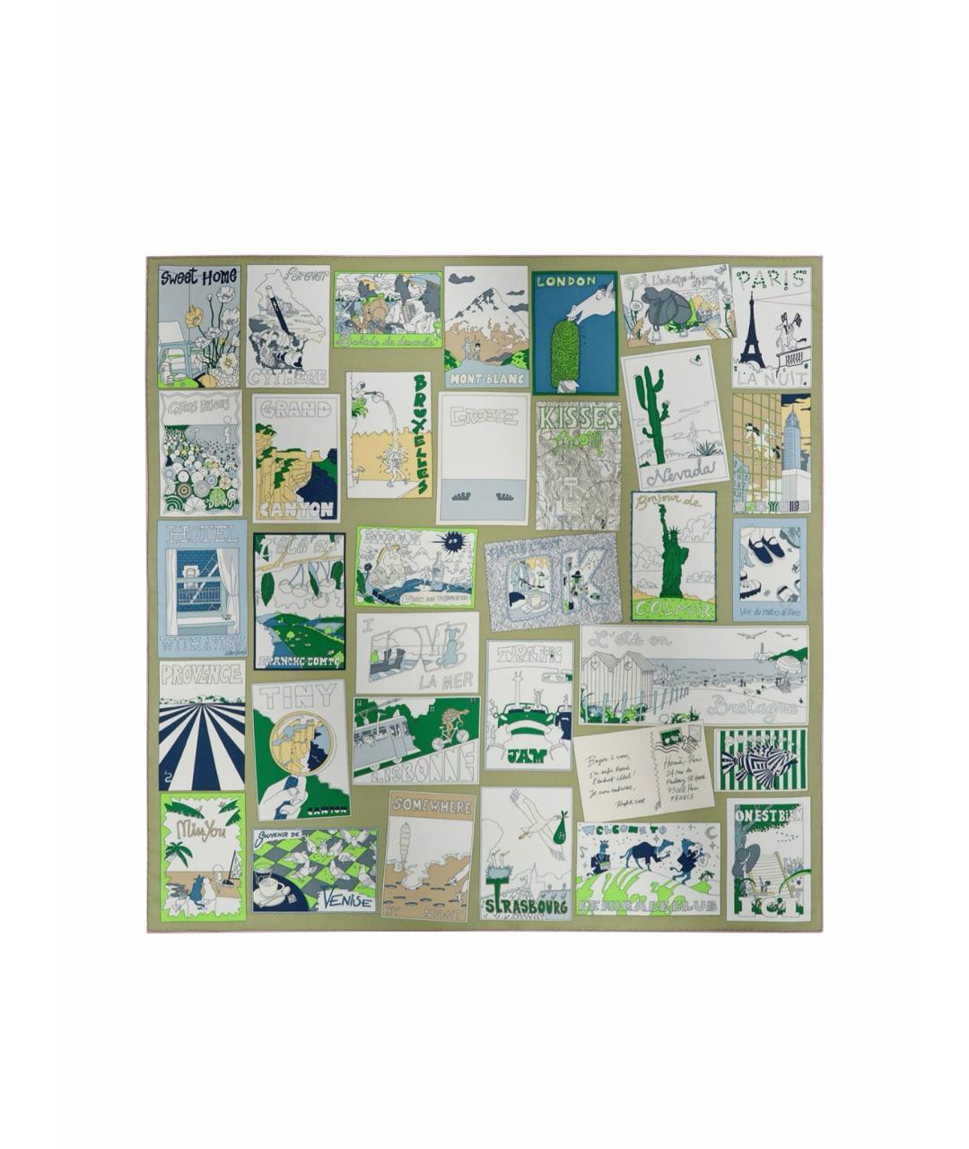 HERMES Мульти шелковый платок, фото 1