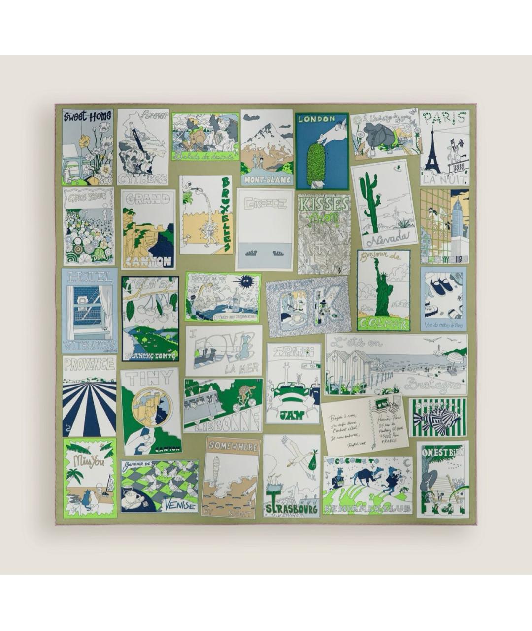 HERMES Мульти шелковый платок, фото 6