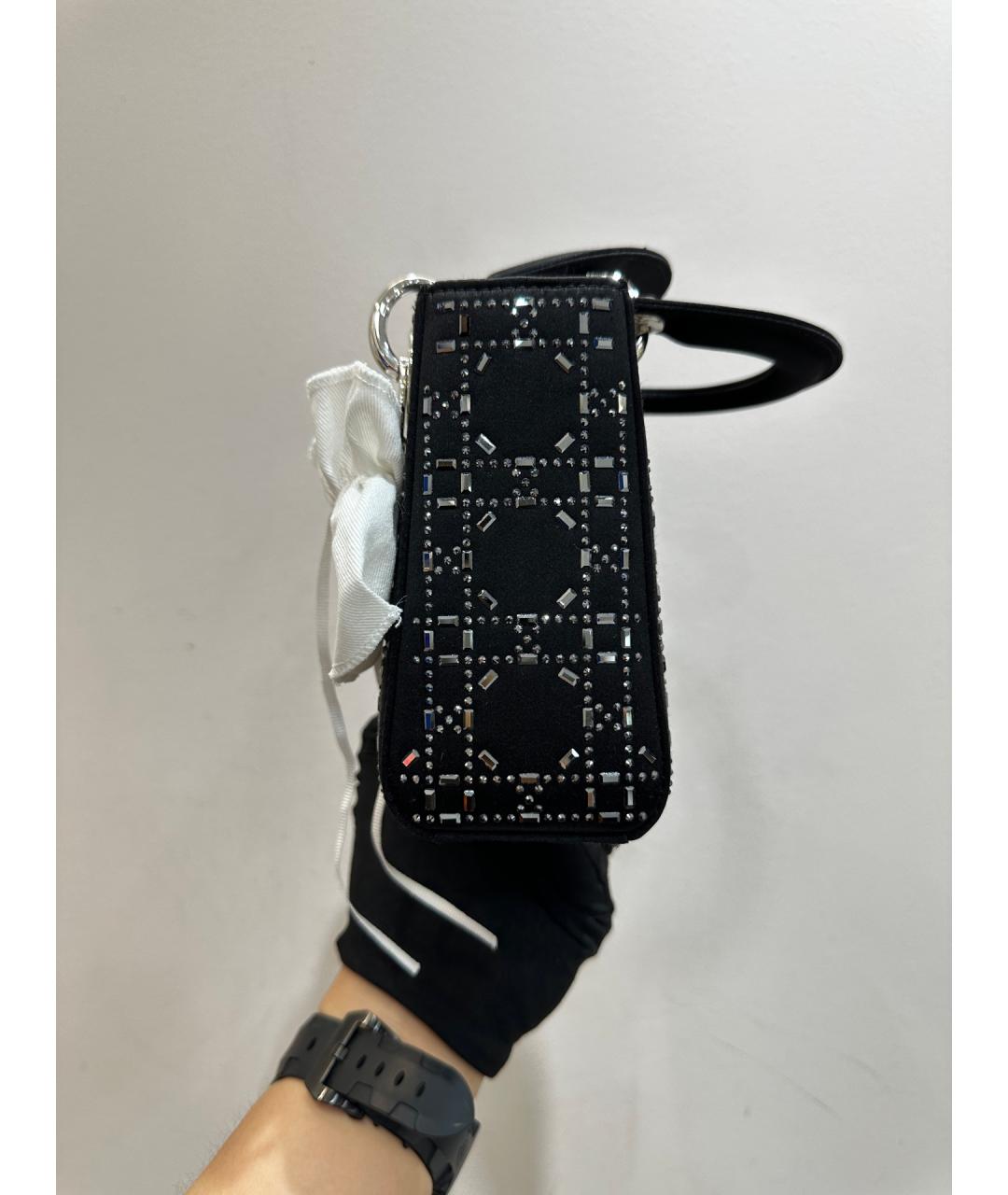 CHRISTIAN DIOR Черная кожаная сумка с короткими ручками, фото 4