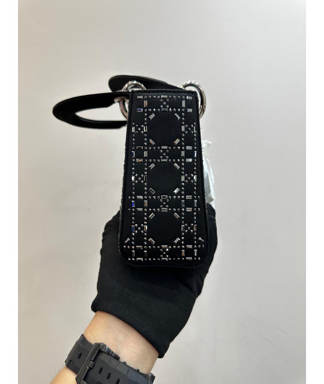 CHRISTIAN DIOR Черная кожаная сумка с короткими ручками, фото 5