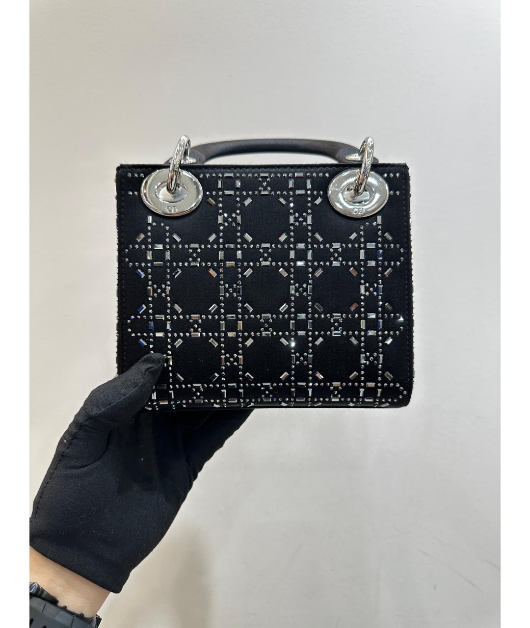 CHRISTIAN DIOR Черная кожаная сумка с короткими ручками, фото 3