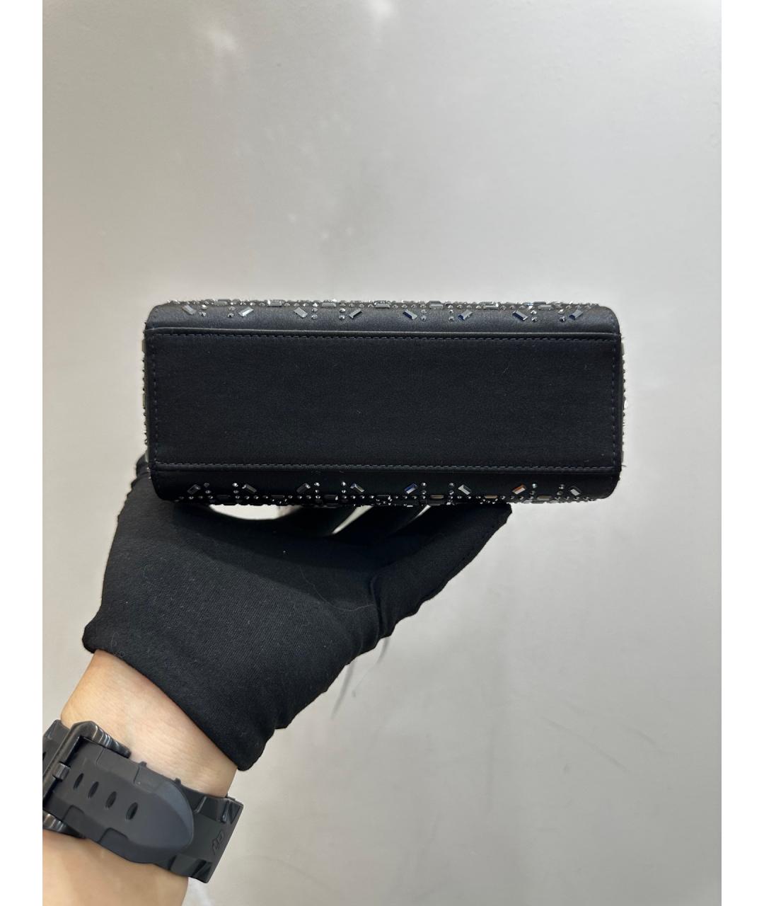 CHRISTIAN DIOR Черная кожаная сумка с короткими ручками, фото 6