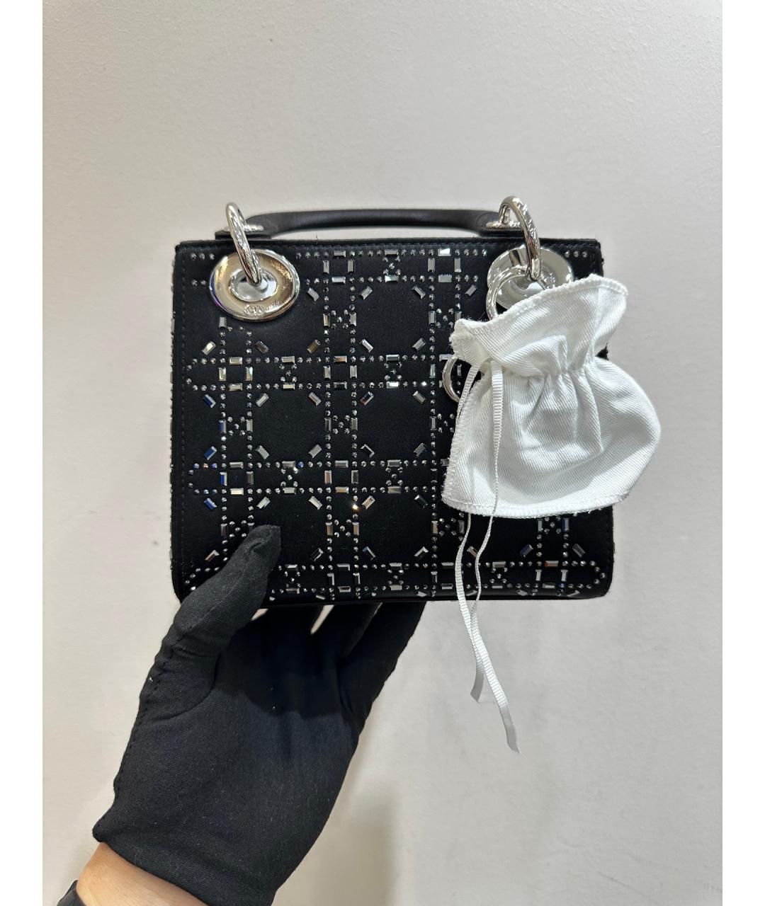 CHRISTIAN DIOR Черная кожаная сумка с короткими ручками, фото 2