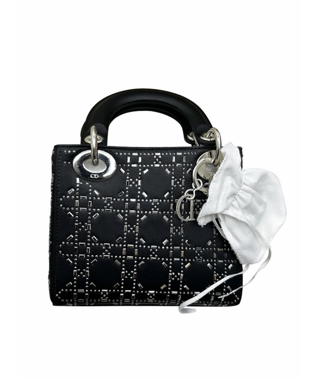 CHRISTIAN DIOR Черная кожаная сумка с короткими ручками, фото 1