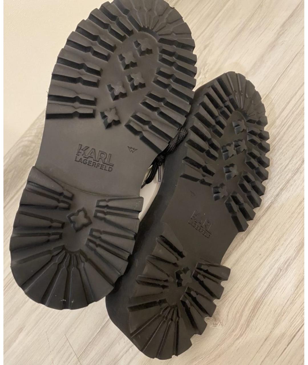 KARL LAGERFELD Белые кожаные ботинки, фото 3