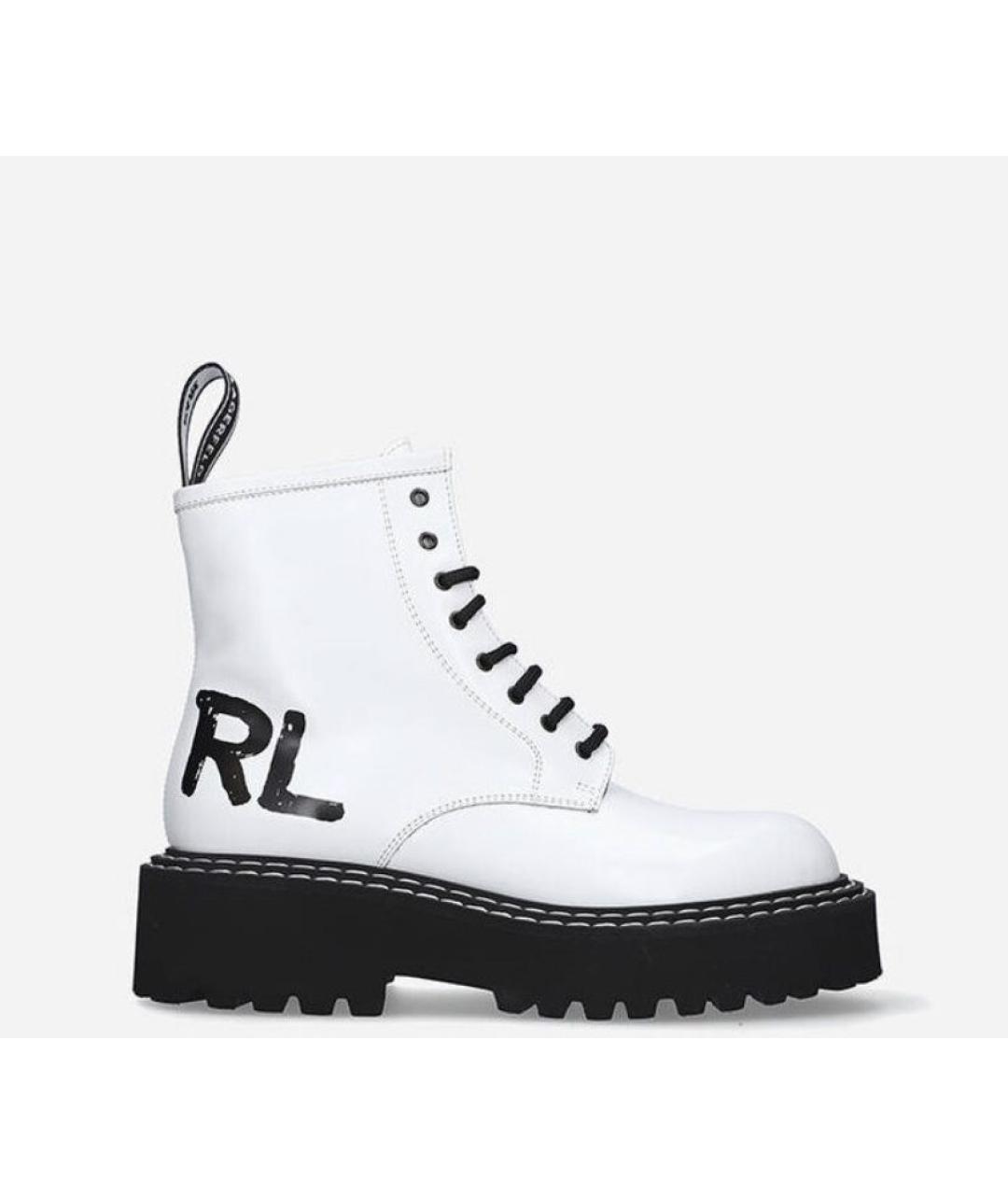 KARL LAGERFELD Белые кожаные ботинки, фото 9
