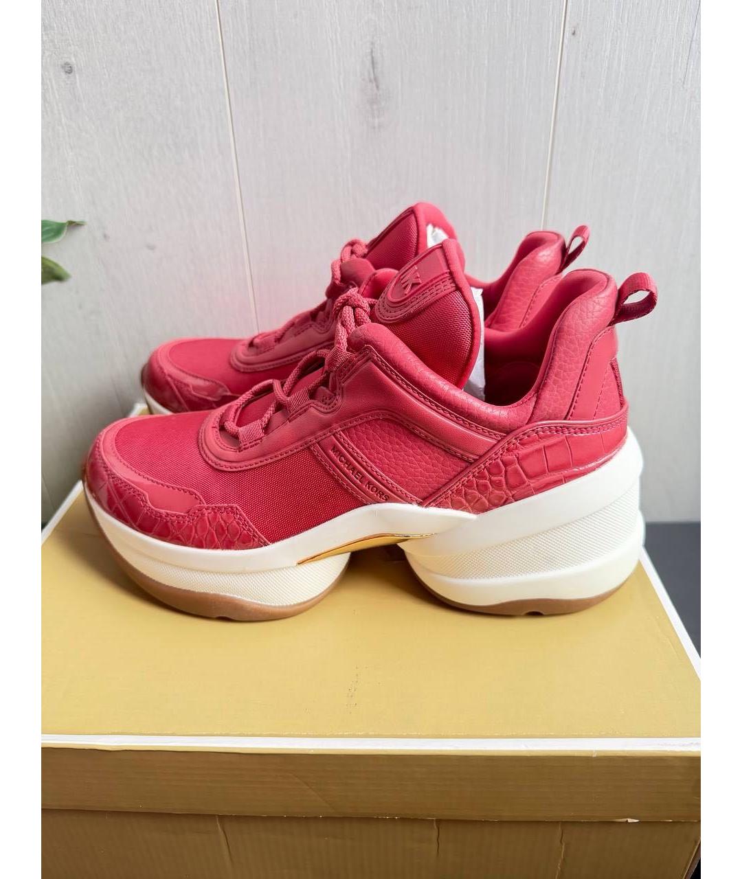 MICHAEL KORS Розовые кожаные кроссовки, фото 5