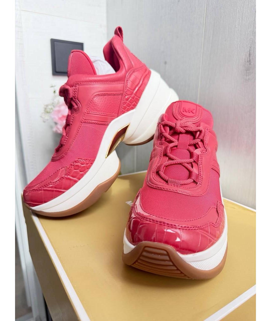MICHAEL KORS Розовые кожаные кроссовки, фото 3