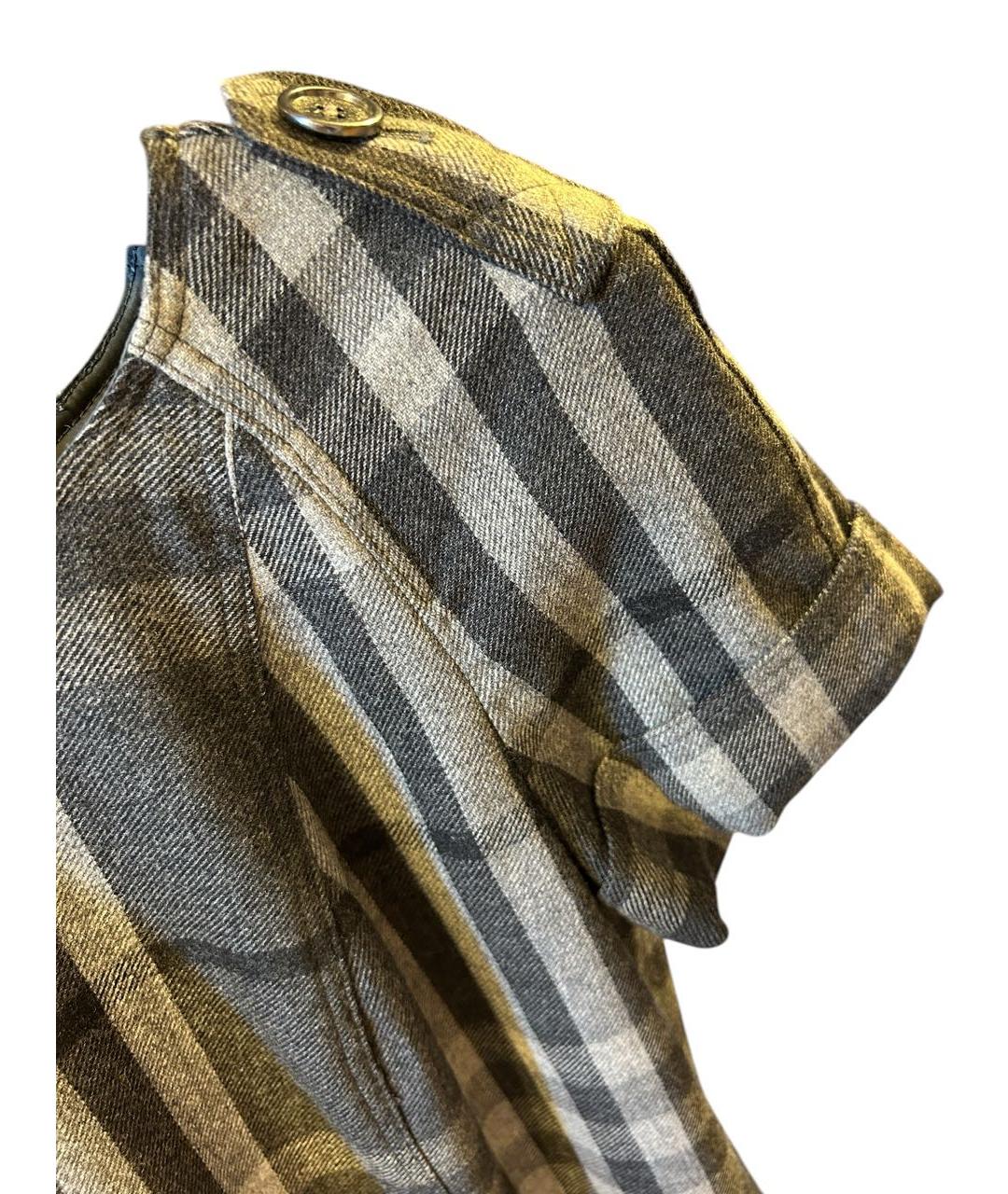 BURBERRY Бежевая шерстяная юбка мини, фото 2