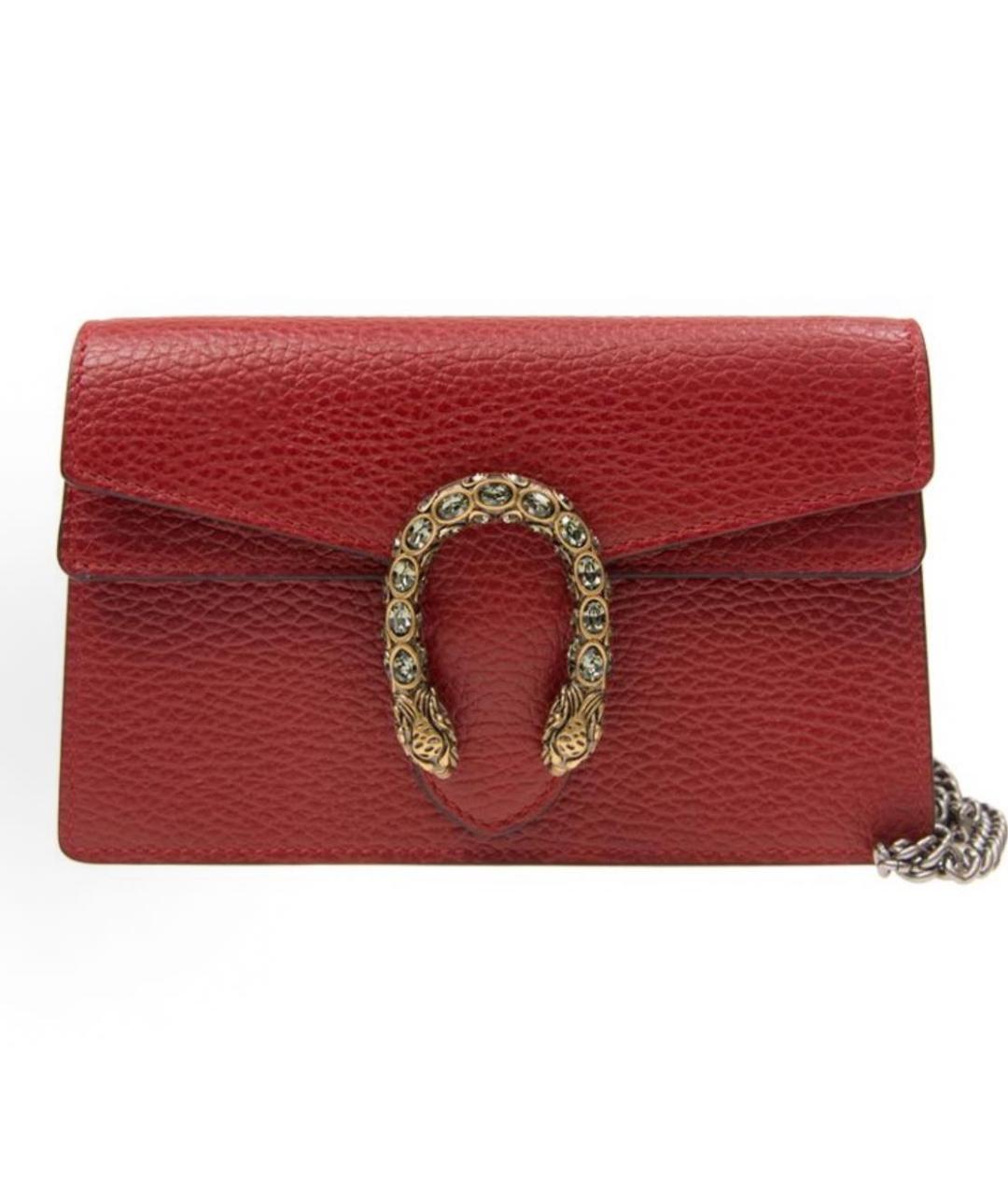 GUCCI Красная кожаная сумка через плечо, фото 5