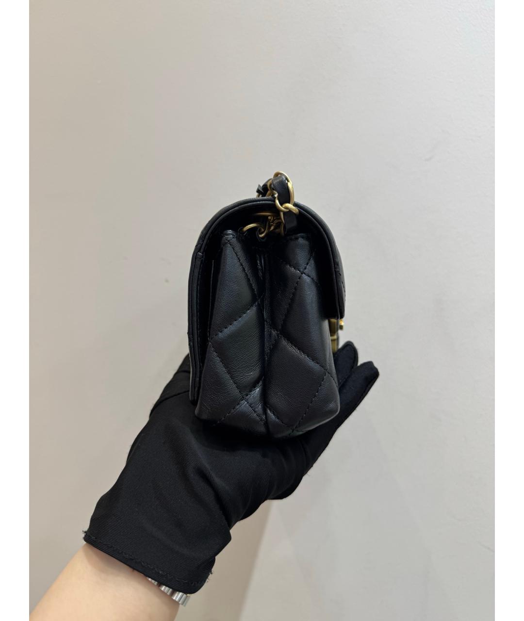 CHANEL Черная кожаная сумка через плечо, фото 4