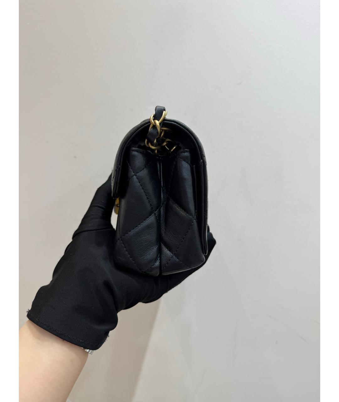 CHANEL Черная кожаная сумка через плечо, фото 5