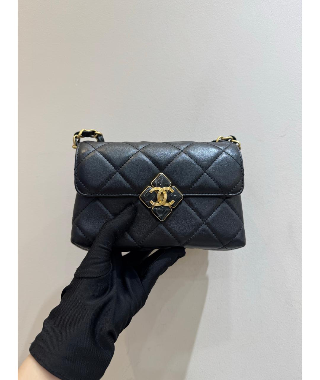 CHANEL Черная кожаная сумка через плечо, фото 2
