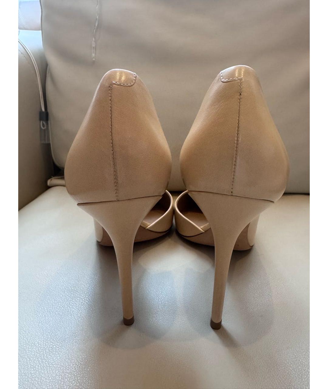 CELINE Бежевые кожаные туфли, фото 4