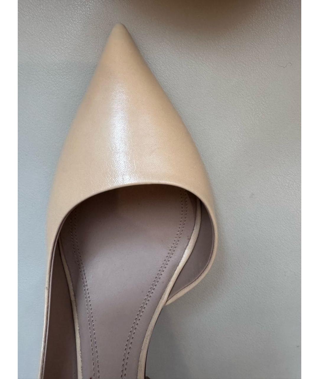 CELINE Бежевые кожаные туфли, фото 6