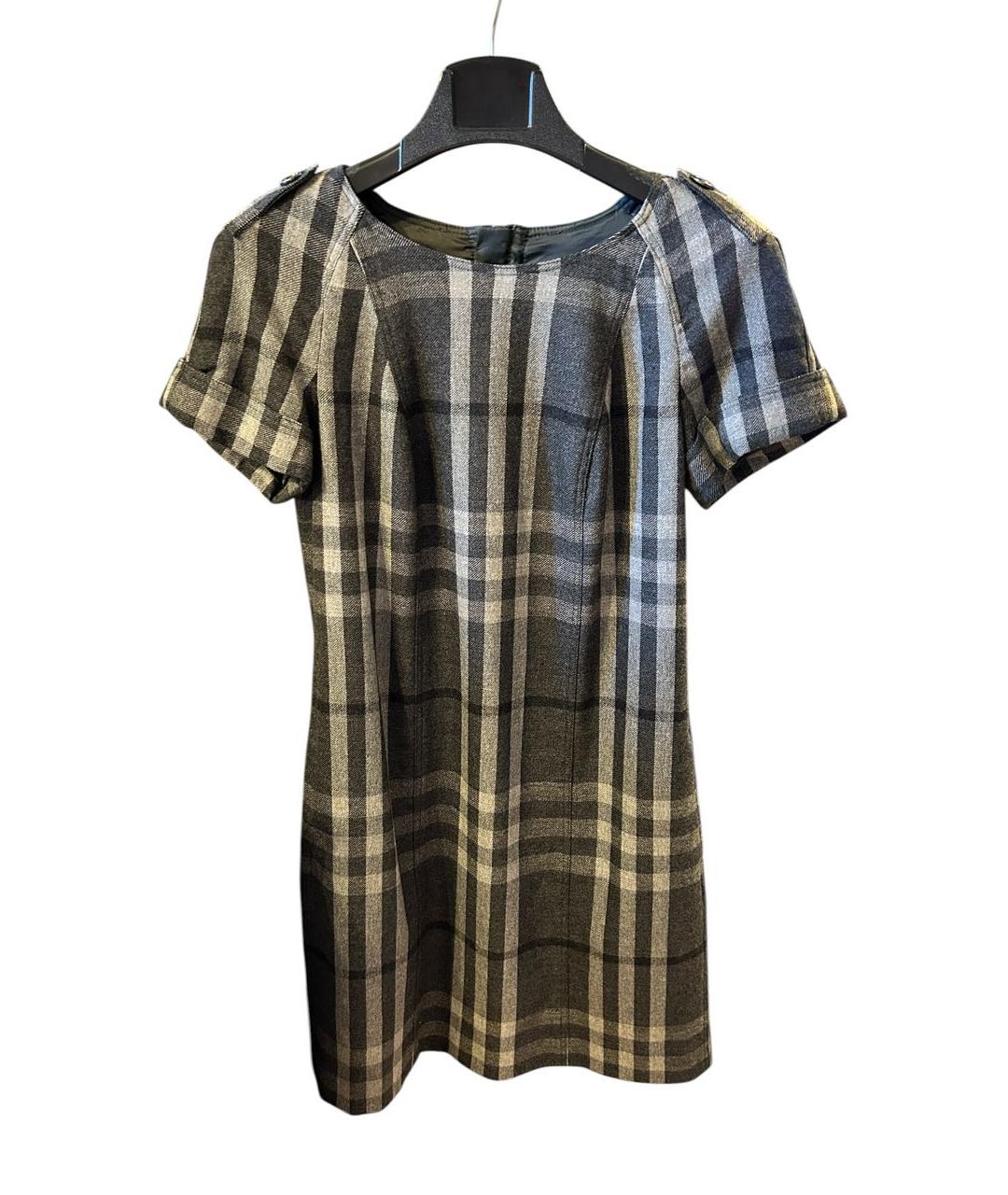 BURBERRY Серое шерстяное повседневное платье, фото 9