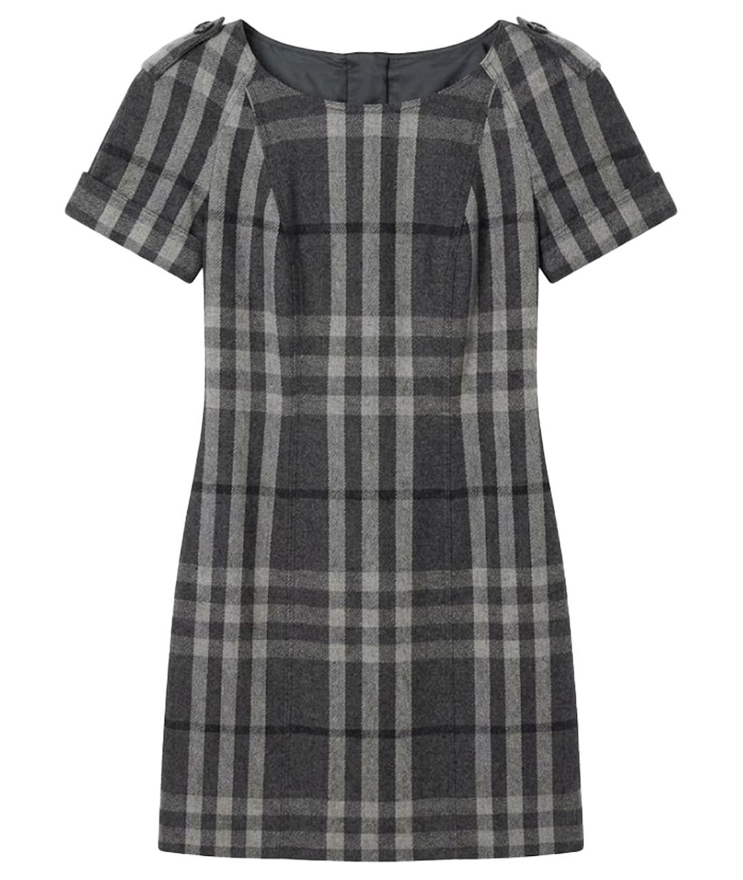 BURBERRY Серое шерстяное повседневное платье, фото 1