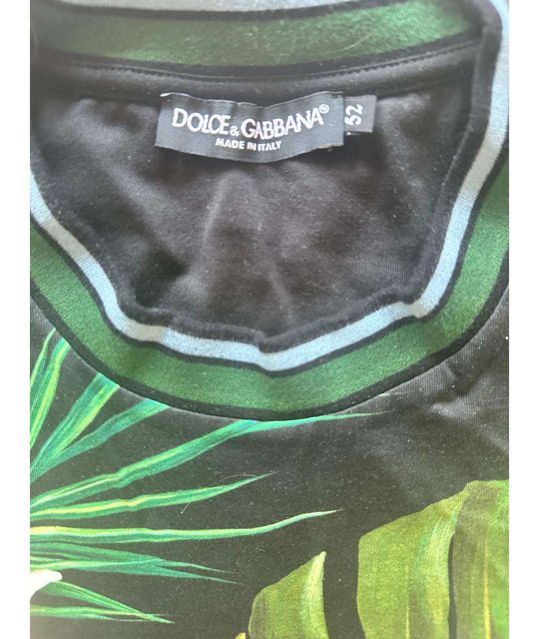 DOLCE&GABBANA Зеленая хлопковая футболка, фото 3