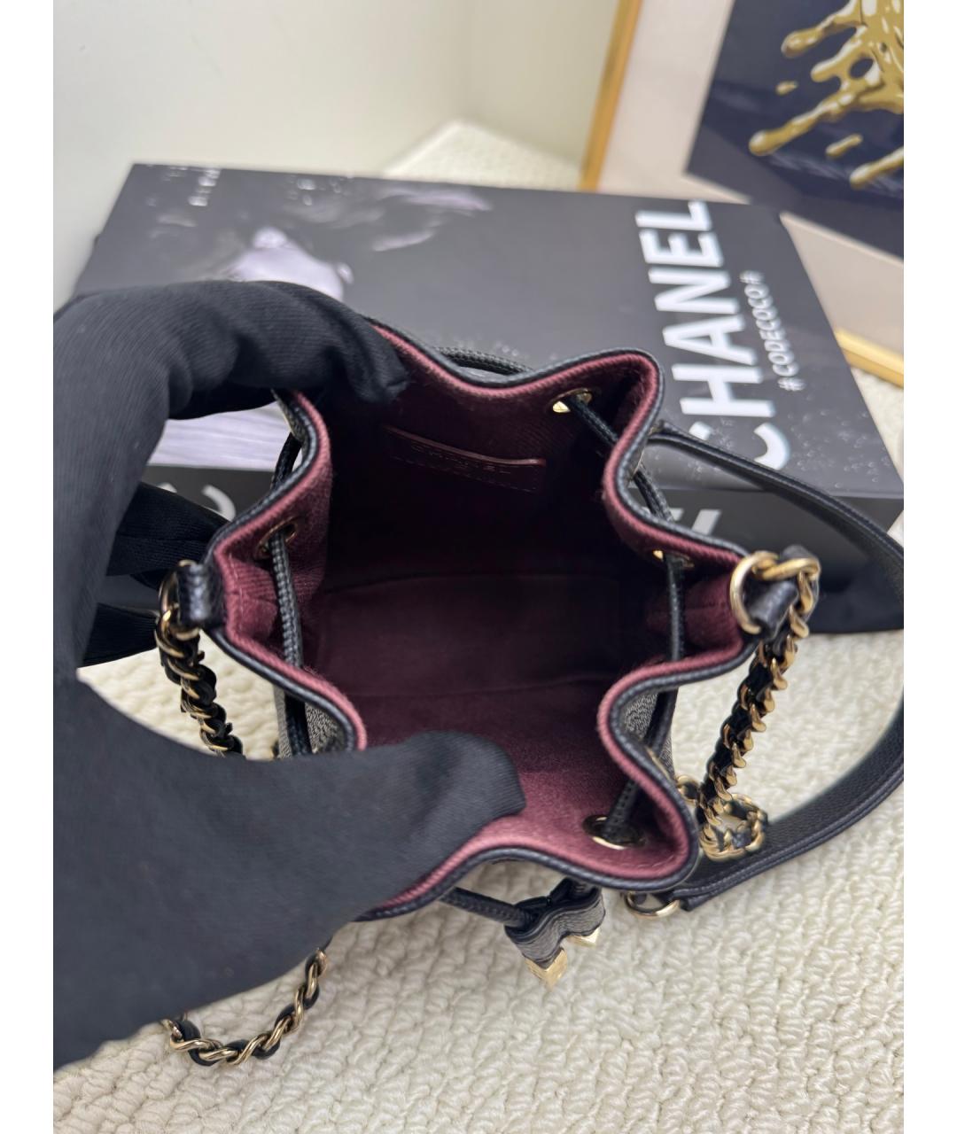 CHANEL Черная кожаная сумка через плечо, фото 7