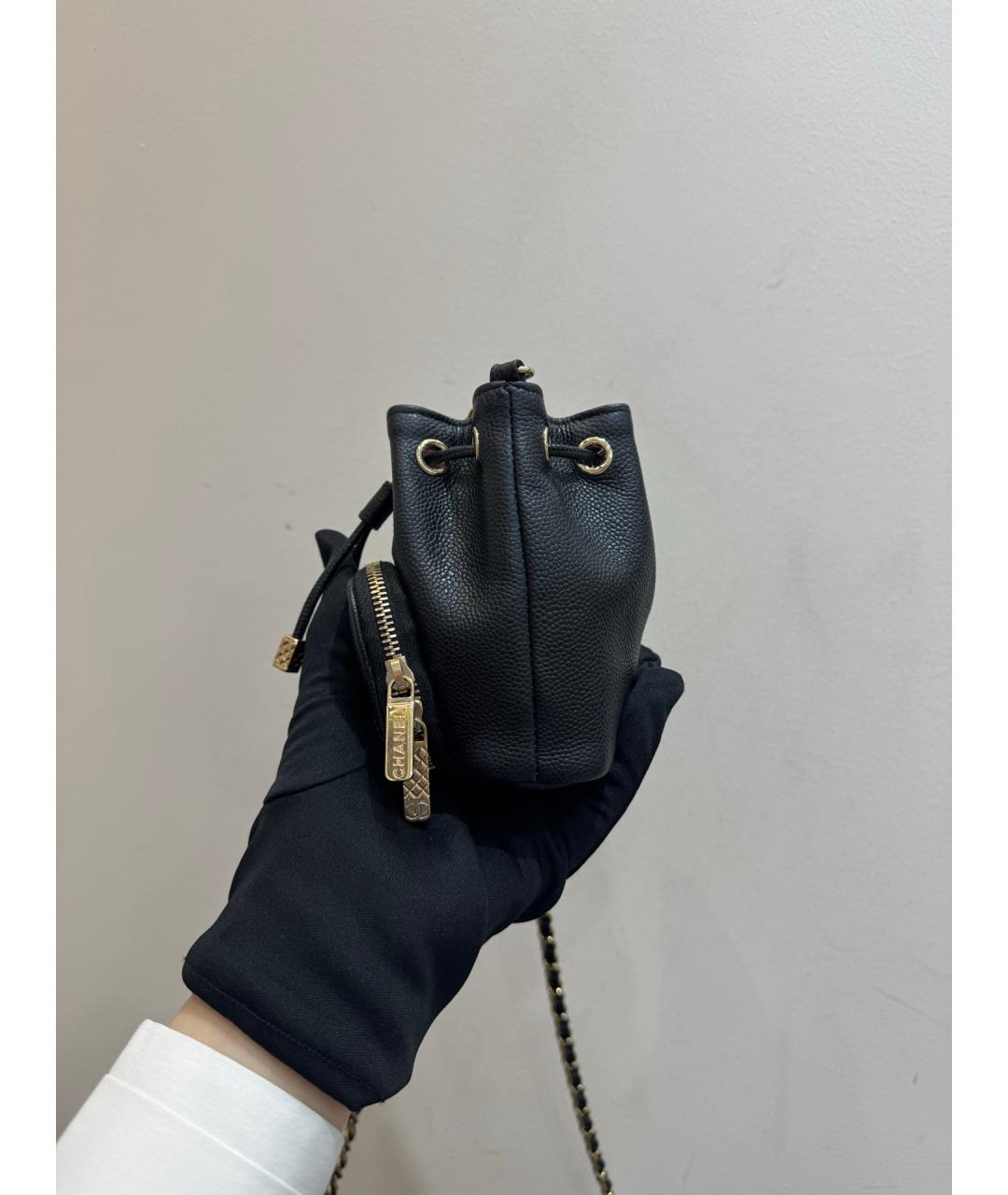 CHANEL Черная кожаная сумка через плечо, фото 3