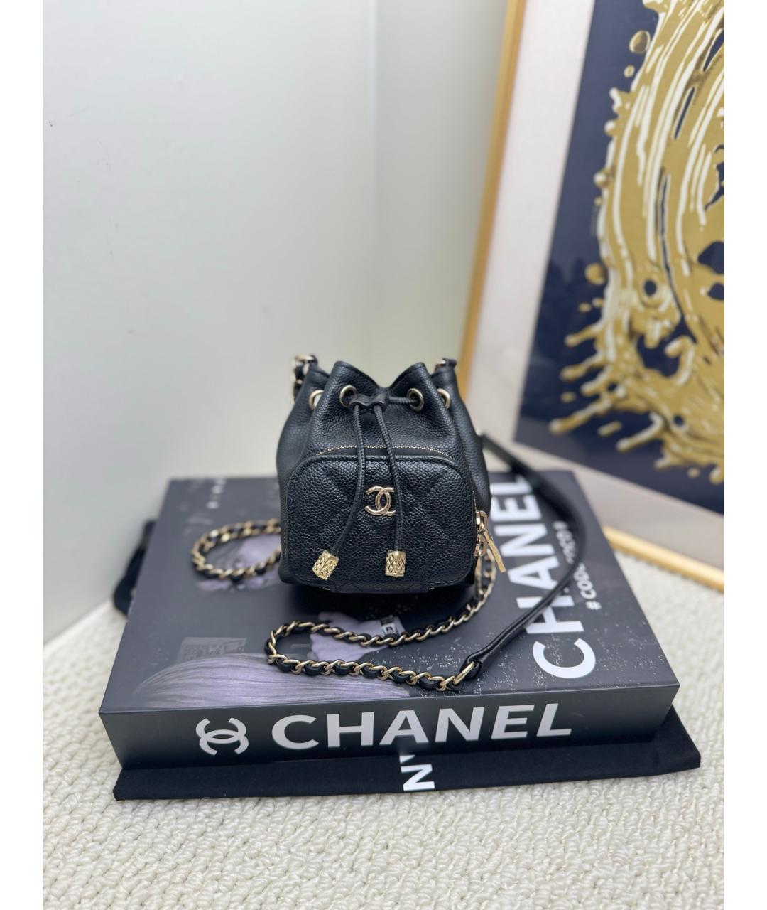 CHANEL Черная кожаная сумка через плечо, фото 10