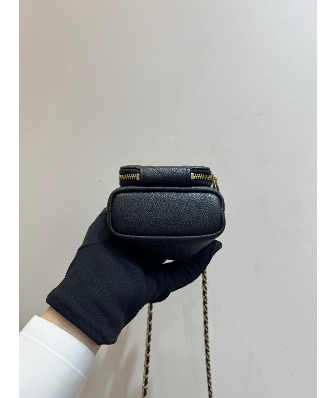 CHANEL Черная кожаная сумка через плечо, фото 6