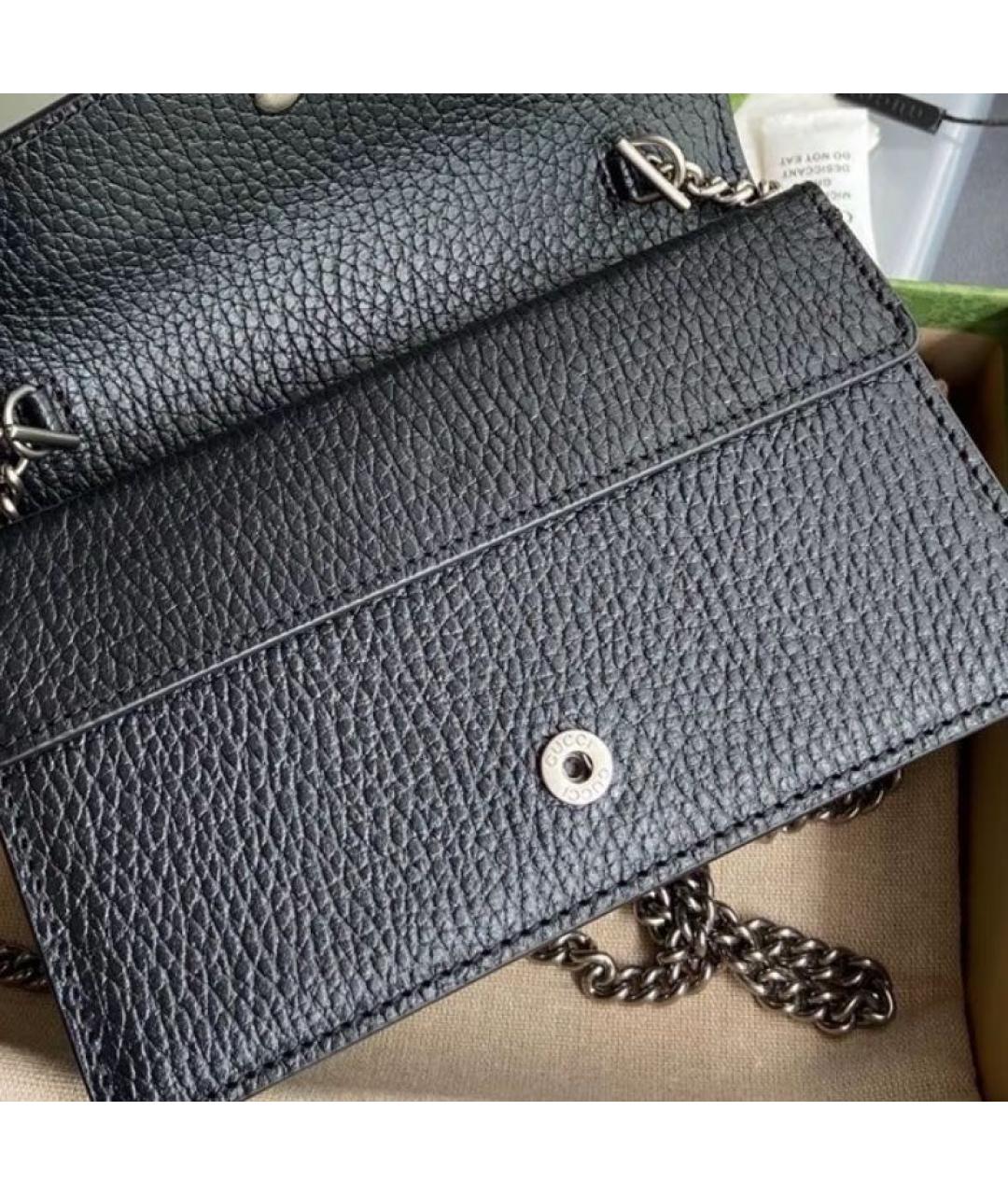 GUCCI Черная кожаная сумка через плечо, фото 4