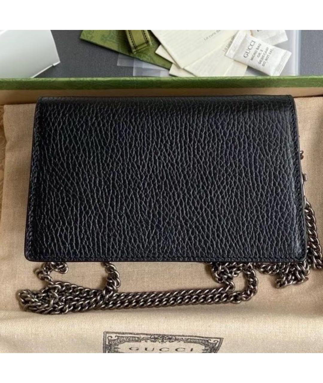 GUCCI Черная кожаная сумка через плечо, фото 3