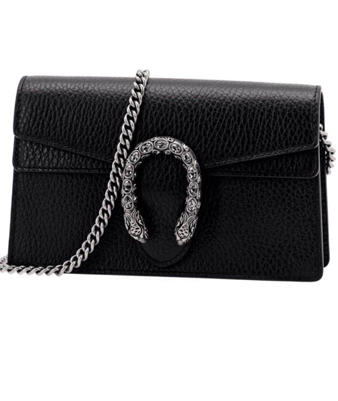 GUCCI Черная кожаная сумка через плечо, фото 5