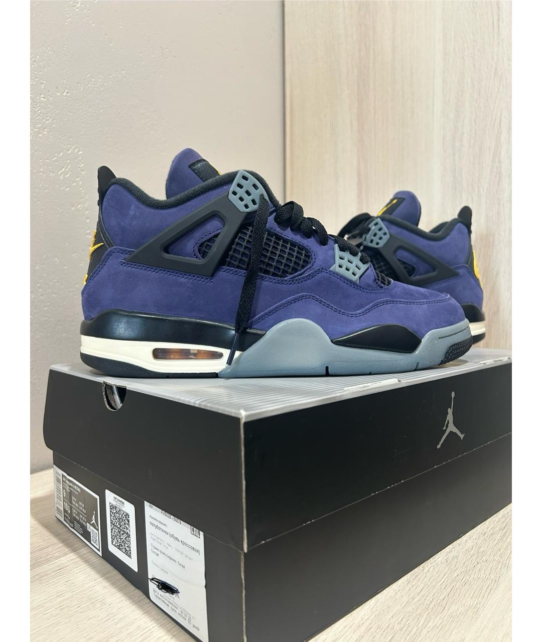 JORDAN Фиолетовые нубуковые высокие кроссовки / кеды, фото 5