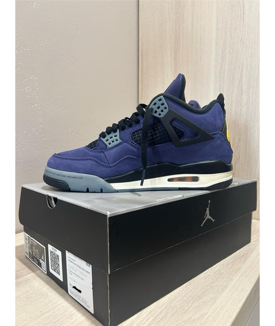 JORDAN Фиолетовые нубуковые высокие кроссовки / кеды, фото 3