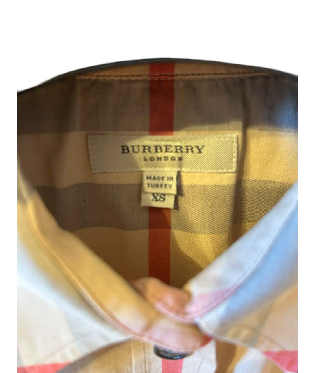 BURBERRY Бежевая хлопковая рубашка, фото 4