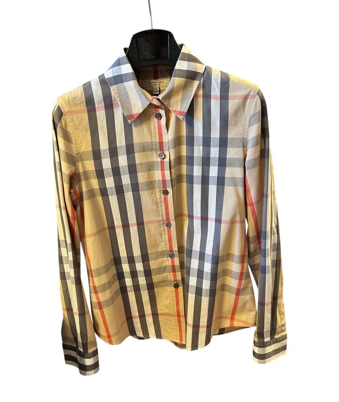 BURBERRY Бежевая хлопковая рубашка, фото 6