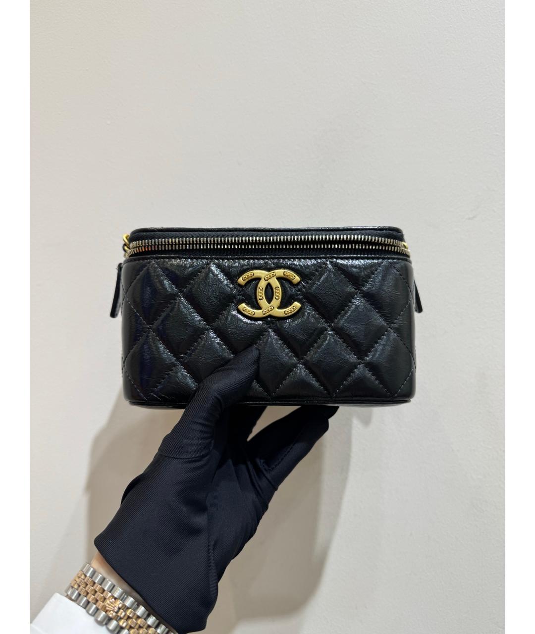 CHANEL Черная кожаная сумка через плечо, фото 10