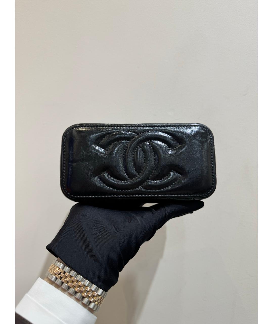 CHANEL Черная кожаная сумка через плечо, фото 6