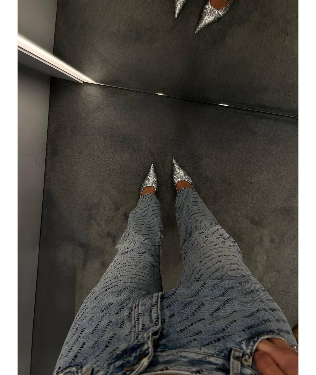 BALENCIAGA Голубые хлопковые прямые джинсы, фото 4