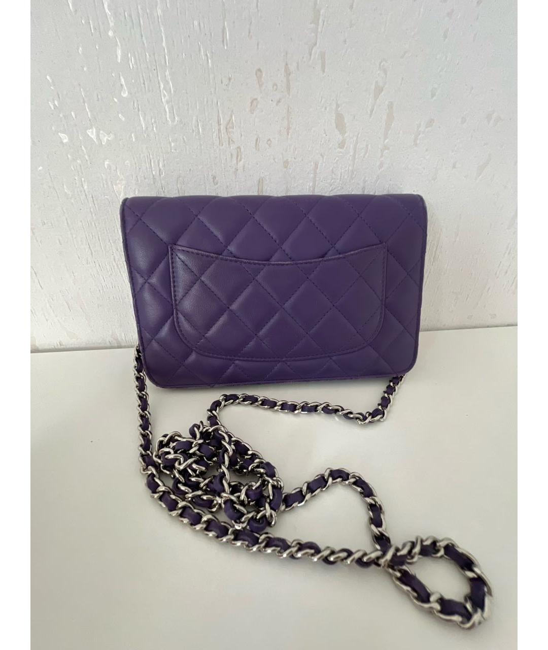 CHANEL Фиолетовая кожаная сумка через плечо, фото 3
