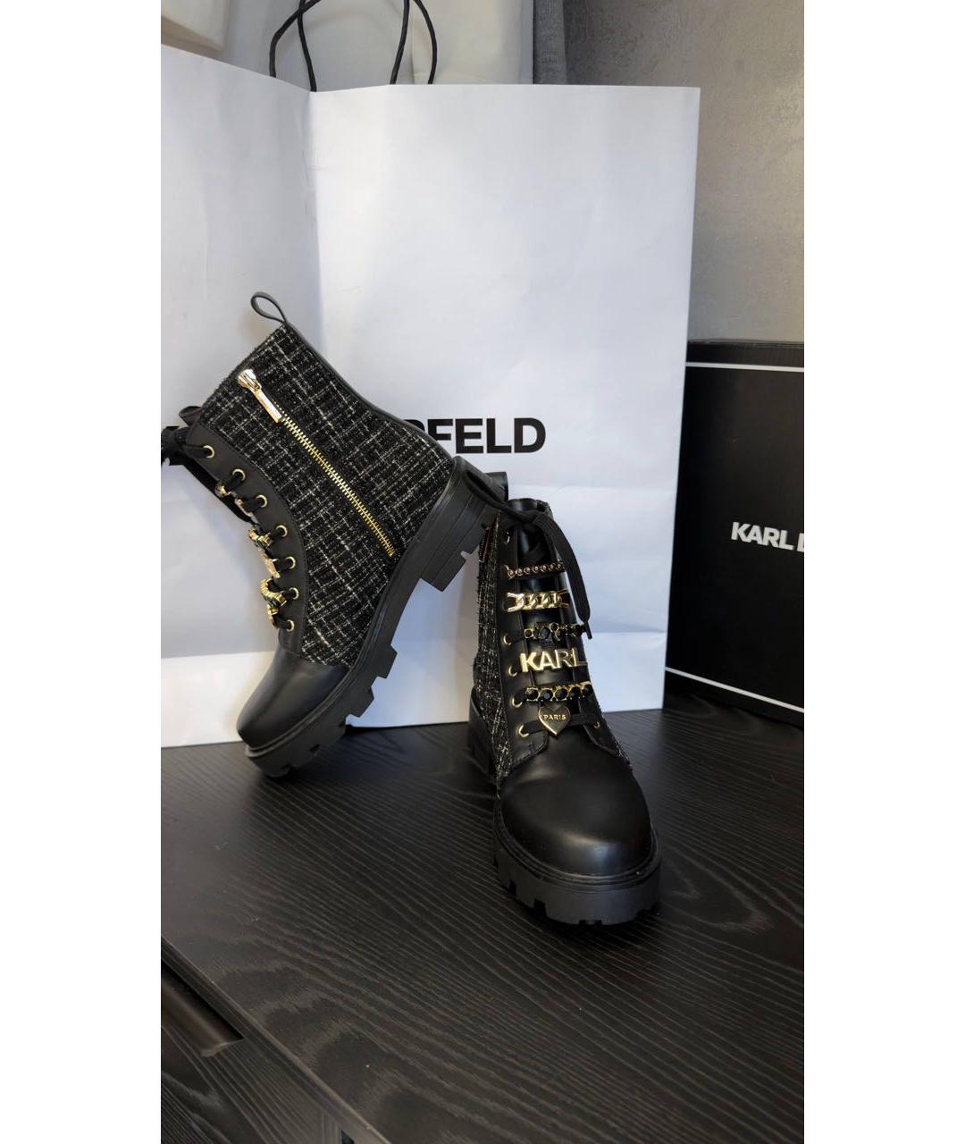 KARL LAGERFELD Черные текстильные ботинки, фото 2