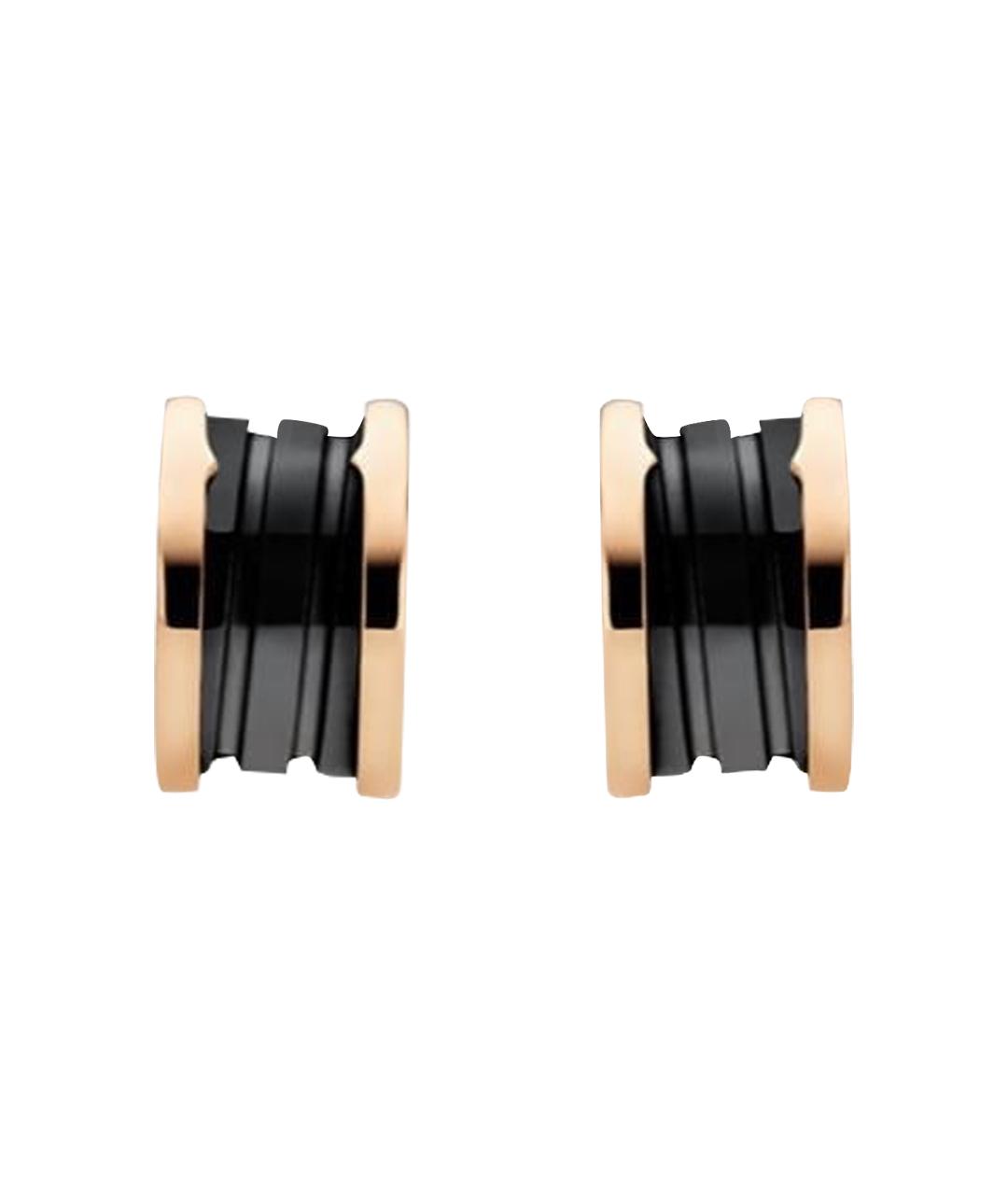 BVLGARI Черные серьги из розового золота, фото 1