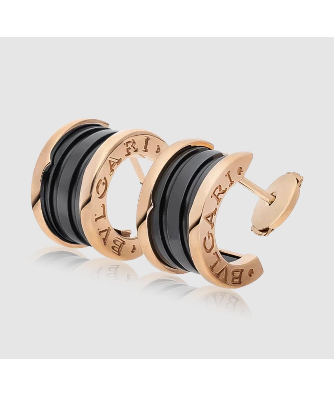 BVLGARI Черные серьги из розового золота, фото 7