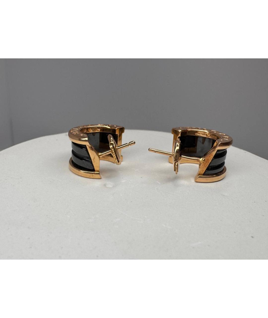 BVLGARI Черные серьги из розового золота, фото 5