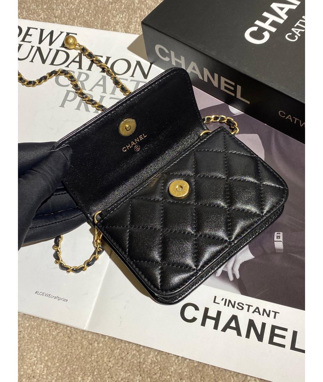 CHANEL Черная кожаная сумка через плечо, фото 6