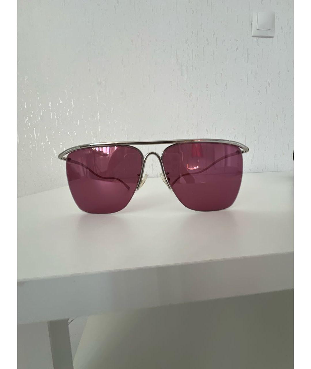 BALENCIAGA Серебряные металлические солнцезащитные очки, фото 5