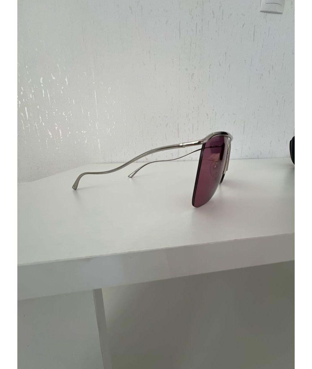 BALENCIAGA Серебряные металлические солнцезащитные очки, фото 2