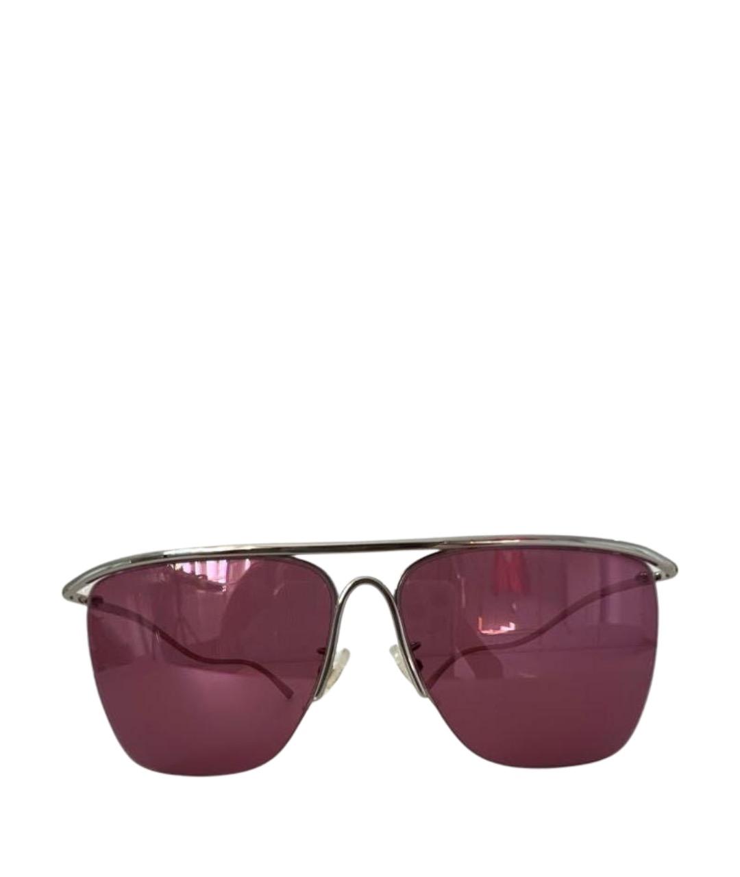 BALENCIAGA Серебряные металлические солнцезащитные очки, фото 1