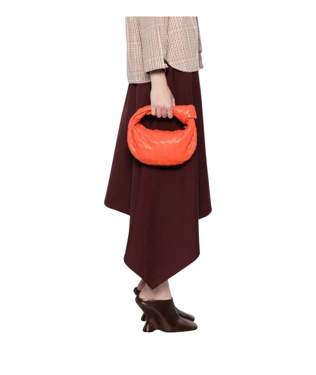 BOTTEGA VENETA Оранжевая кожаная сумка с короткими ручками, фото 4