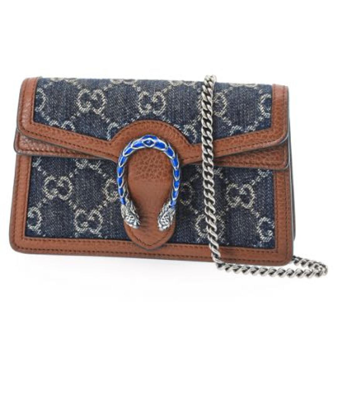 GUCCI Темно-синяя деним сумка через плечо, фото 4