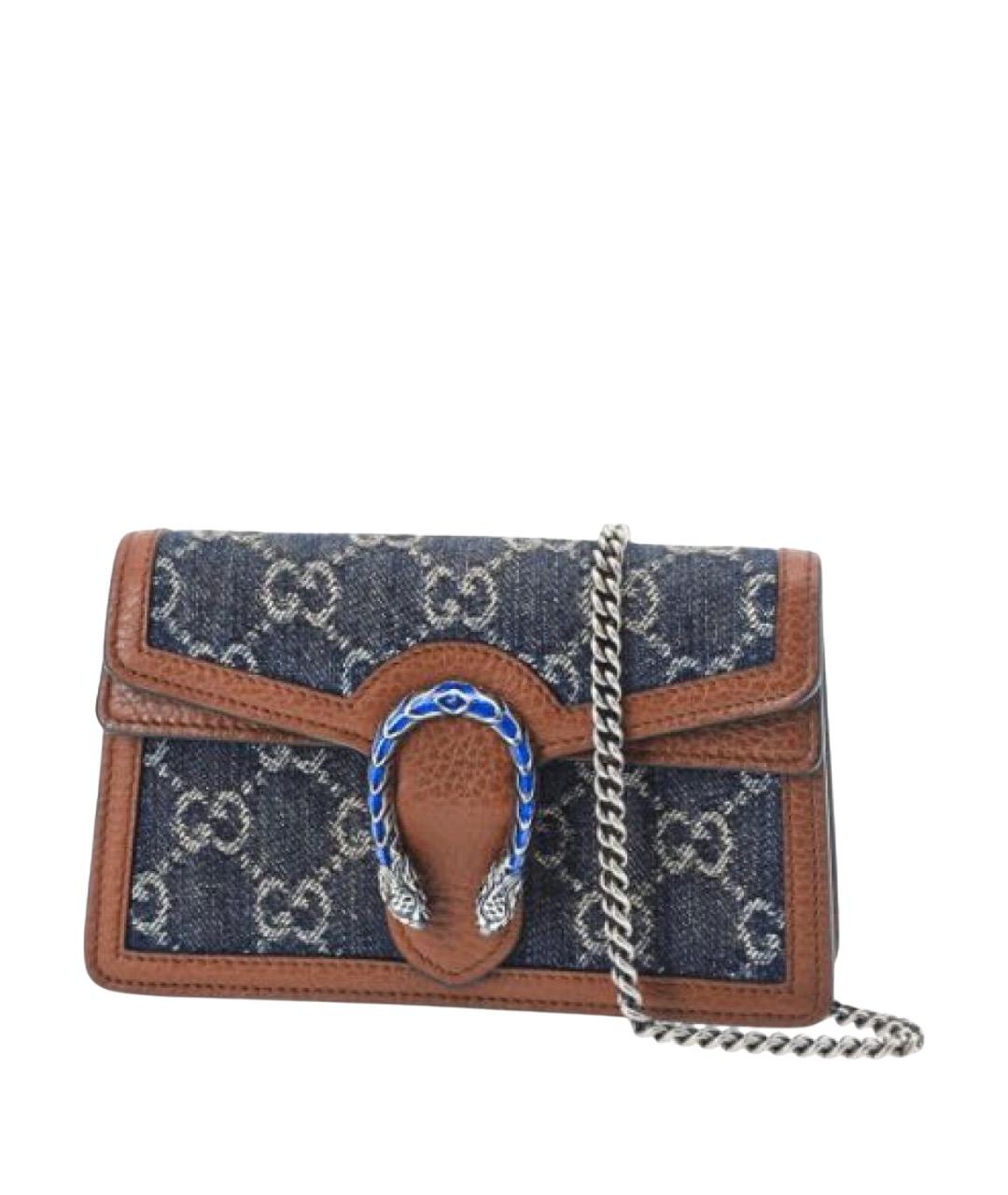GUCCI Темно-синяя деним сумка через плечо, фото 1