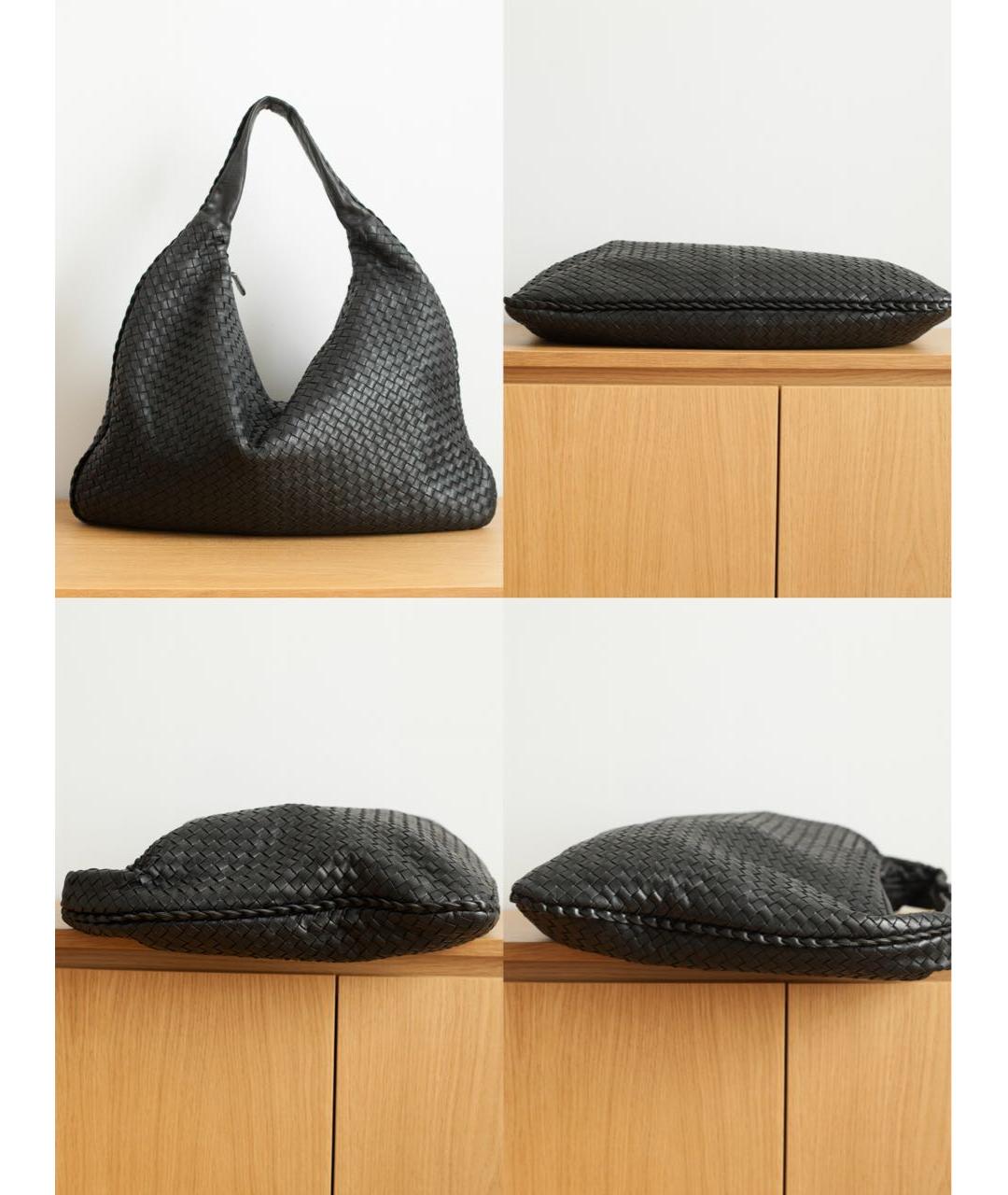 BOTTEGA VENETA Черная кожаная сумка тоут, фото 5